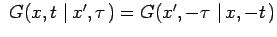 $\ G(x,t\,\left\vert \,x^{\prime },\tau \right.
)=G(x^{\prime },-\tau \,\left\vert \,x,-t\right. )$